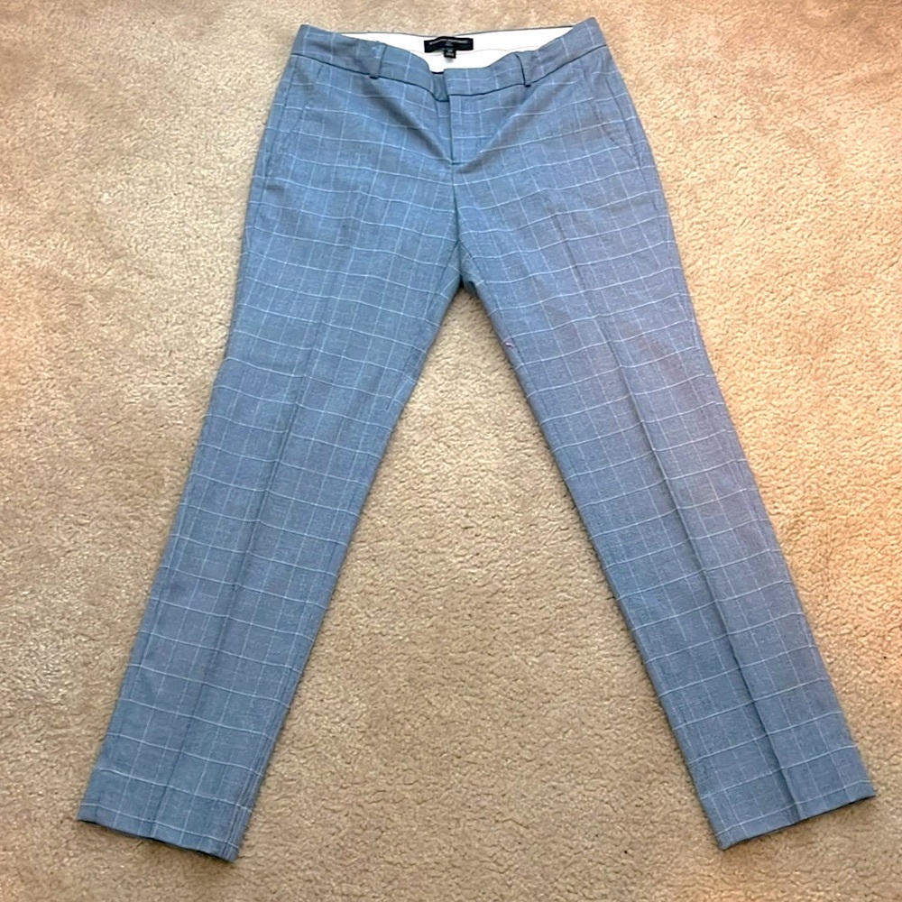 BANANA REPUBLIC FACTORY Women’s Blue Plaid “Ryan” Straight Leg Pants Size 2P